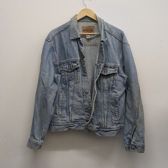Gap Blue Jeans vintage cotton Denim Jacker size L - Picture 2 of 6